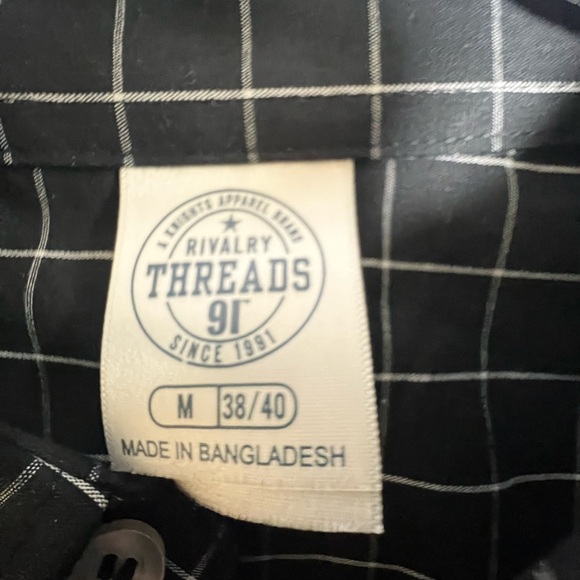 TENNESSEE SHIRT RIVALRY THREADS 91  Black and White Checkered Men's Shirt MED - Picture 11 of 11